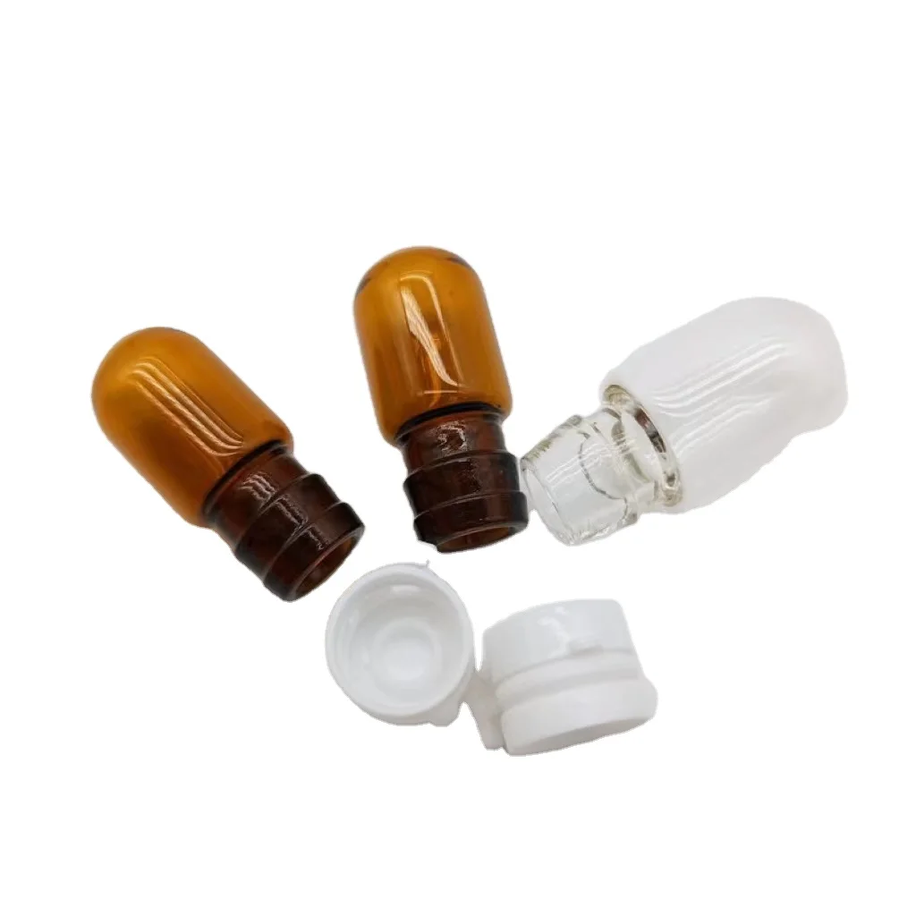 1.5ml round bottom small bulb transparent ampoule bottle essence bottle with tear cap