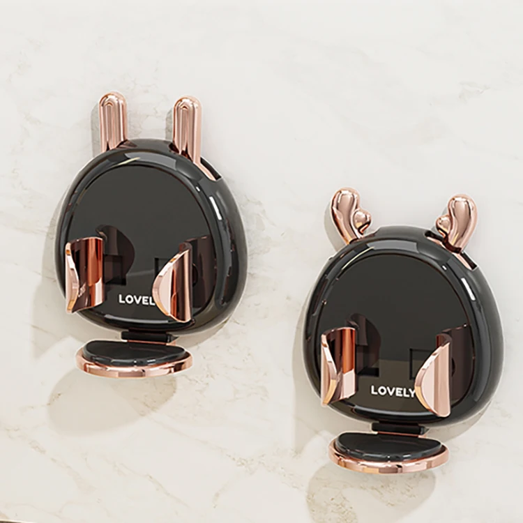 Sesame Good Quality Wall Install Toothbrush Rack Cartoon Animal Style Plastic Bathroom Holder for Electric Toothbrush