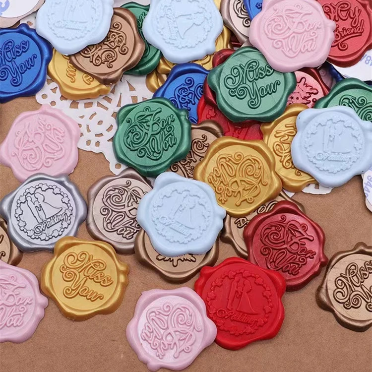Gift Invite Wax Seal Label Packages Party Wedding Invitations Self Adhesive Sealing Wax Sticker