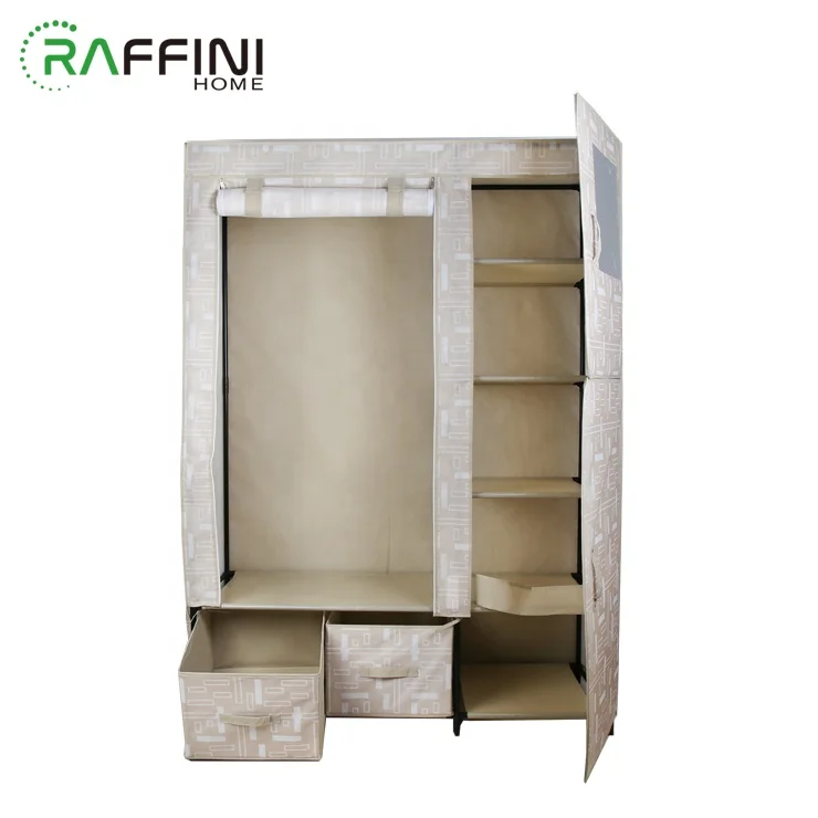 
Cupboard Organizers Wardrobes Bedroom Modern Portable Zipper Nonwoven Fabric +Iron Drawers Cabinet Storage Organizer Closet 