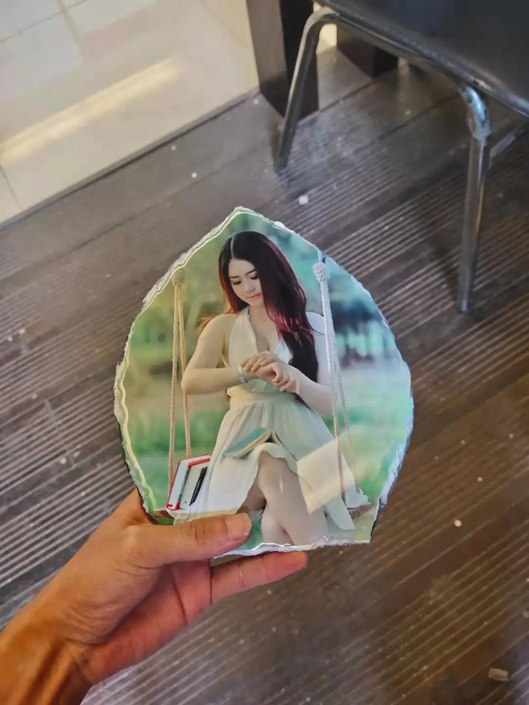 photo customised  DIY sublimation heat press transfer slate coated stone  blank rock