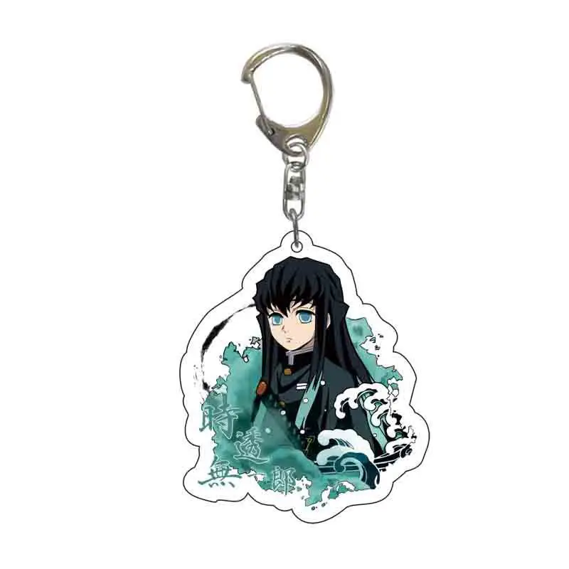 Japan Cartoon Transparent Anime Key Chain Demon Slayer Kimets Kamado Nezuko Keychain Anime Cartoon Acrylic Keychain Toys