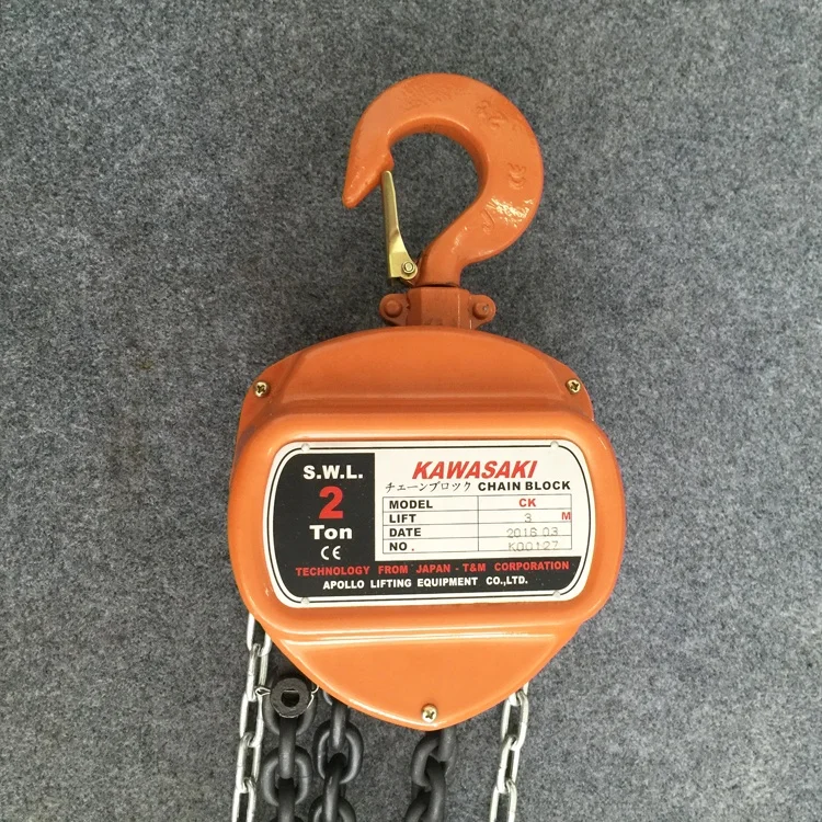 Kawasaki High quality 1 Ton Chain Block Hoist chain pulley block 30ton 50ton