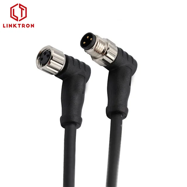 3m connector IP67 M5 M8 M12 M16 Right Angle moulding cable connector waterproof PVC/PUR cable connector IP67