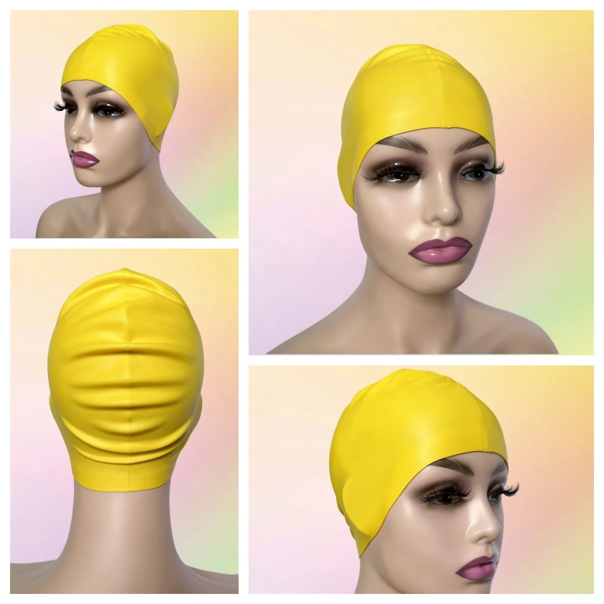 Custom made logo waterproof breathplay wonderful silicone swim cap 50g 55g 60g 65g options