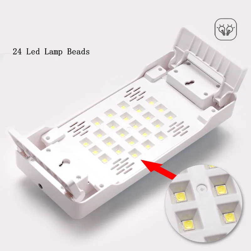 24LED Nail Dryer Lamp 72w All Gel Polish   2 in 1 Foldable Nail Hand Pillow Dryer Manicure Lamp Equipment Rest Stand
