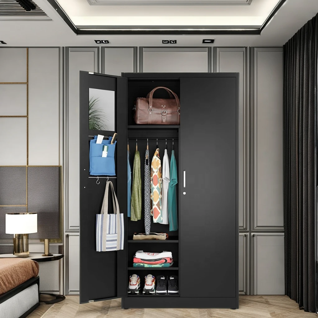 Office furniture cabinet 2 Door Clothing Steel Cupboards For Clothes Cabinet Locker Bedroom Wardrobe for Staff Adult Kids