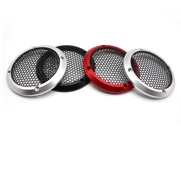  Speaker Grille Loudspeakers Protective Cover Nets Aluminum alloy Car Decorative Circle Metal