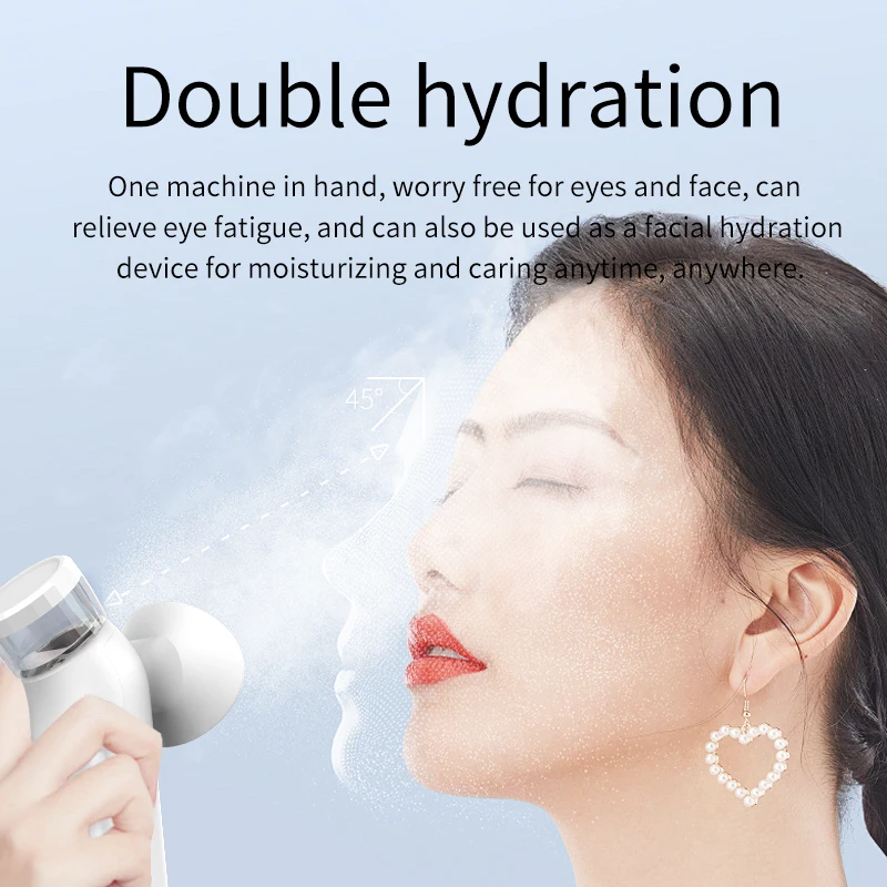 2024 New Hot Compress Eye Moistening Mist Sprayer Portable Handheld Eye Mist Sprayer Mini Rechargeable Eye Spray Moisturizer