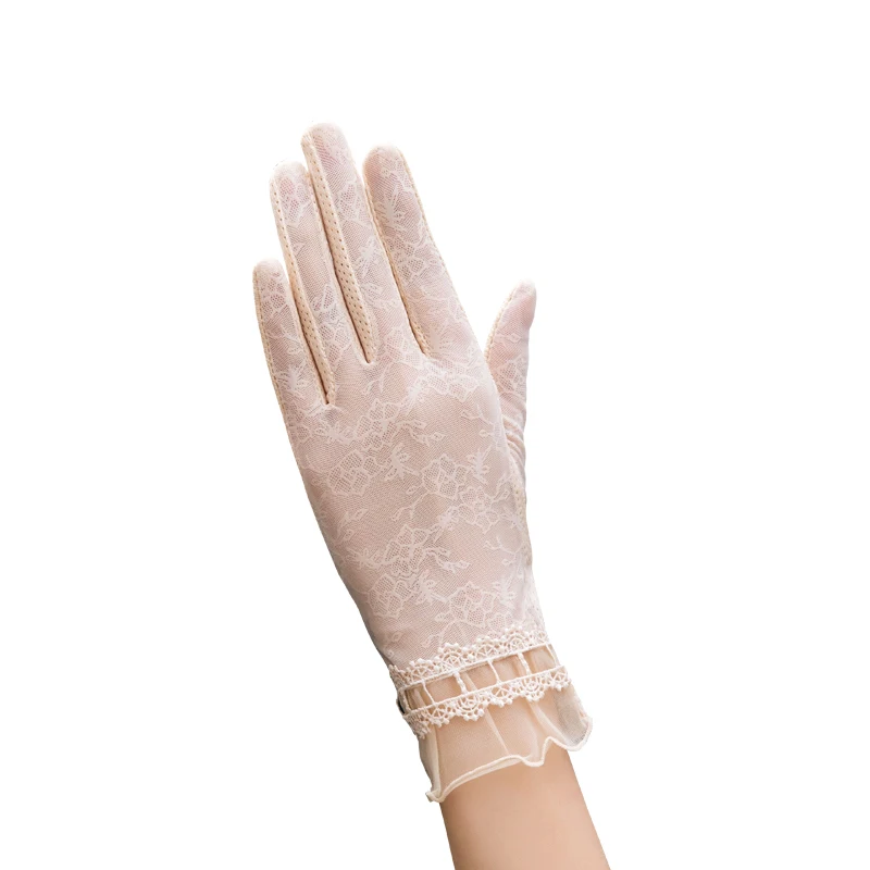 YD4025 Custom Fashion Summer UV Sun Protection Women Ladies Safety Party Wedding Lace Bridal women Car Driving Gloves