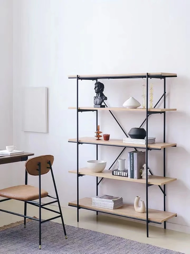 Modern style book shelf bookcase with metal frame scandinavian high quality book shelf