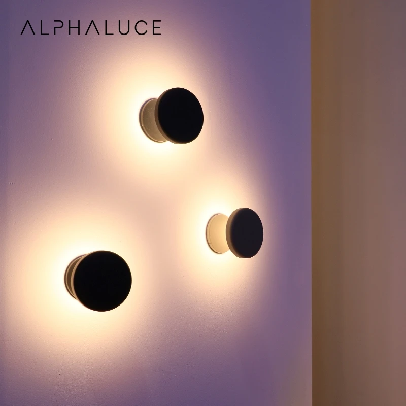 Alphaluce Exterior Round 8W Cob Led Waterproof Ip65 Outdoor Wall Lamps Moon Wall Light