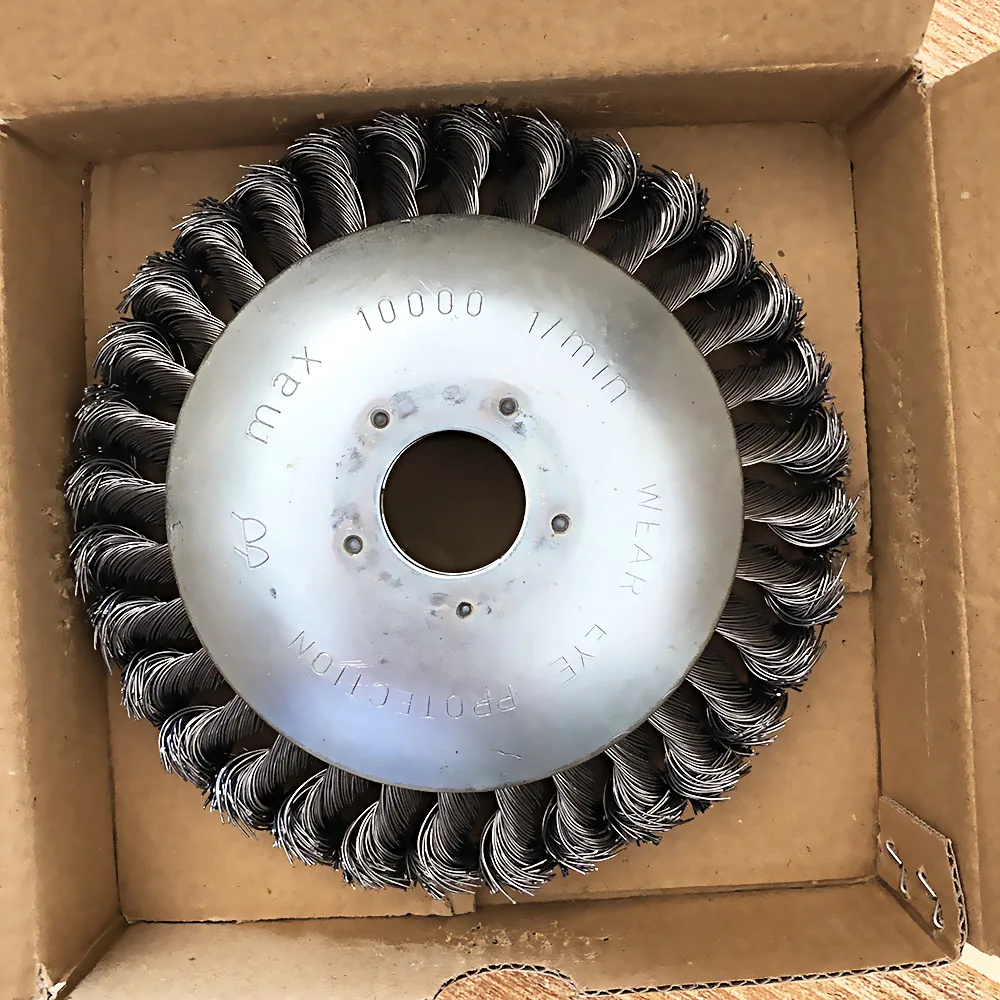 
8 inch trimmer head universal brush cutter metal blades gas weed wacker Steel Wire Wheel Brush Grass Trimmer Head 