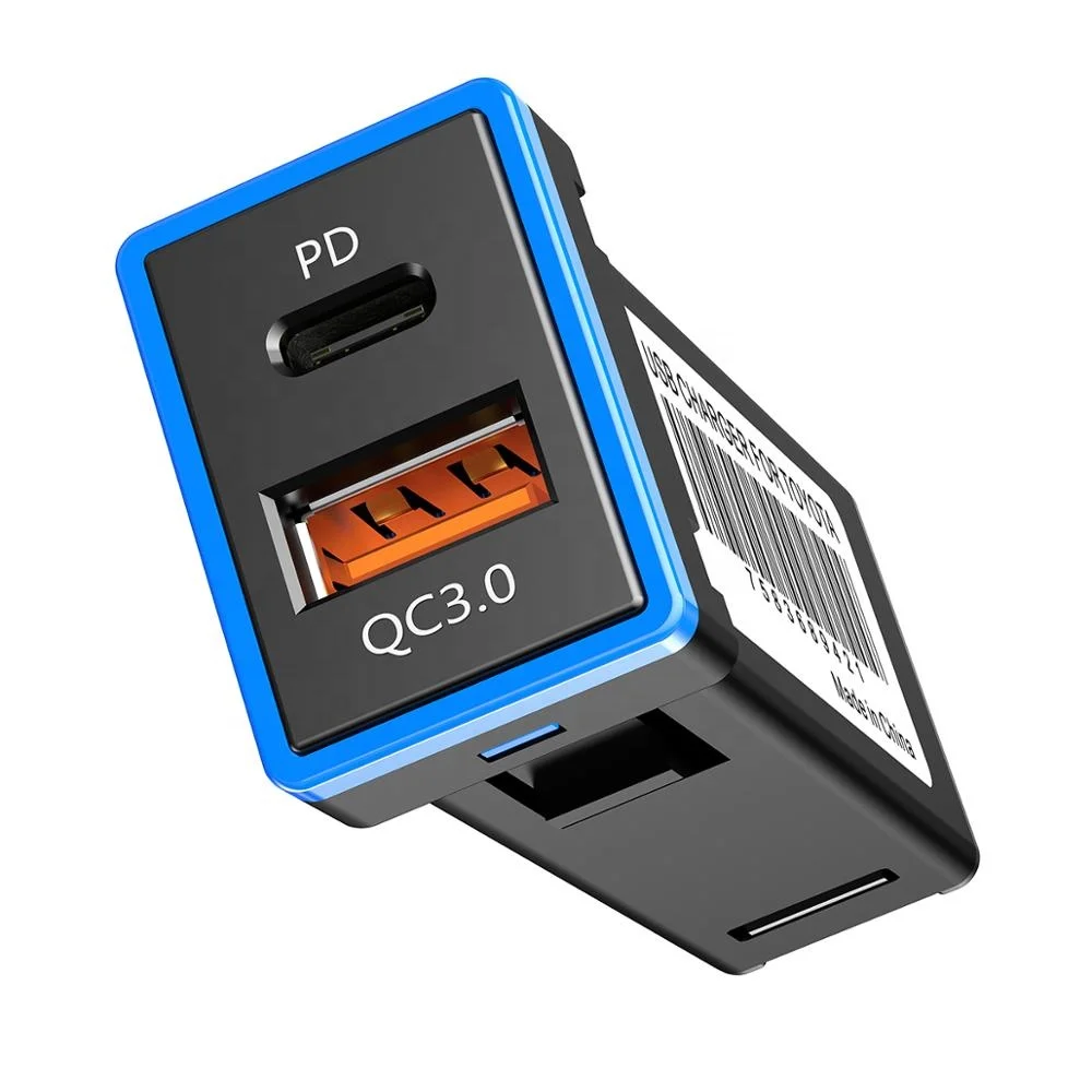 
Chelink QC3.0 PD Quick Charge Car Charger Double USB Phone DVR MP3 Adapter For Toyota 