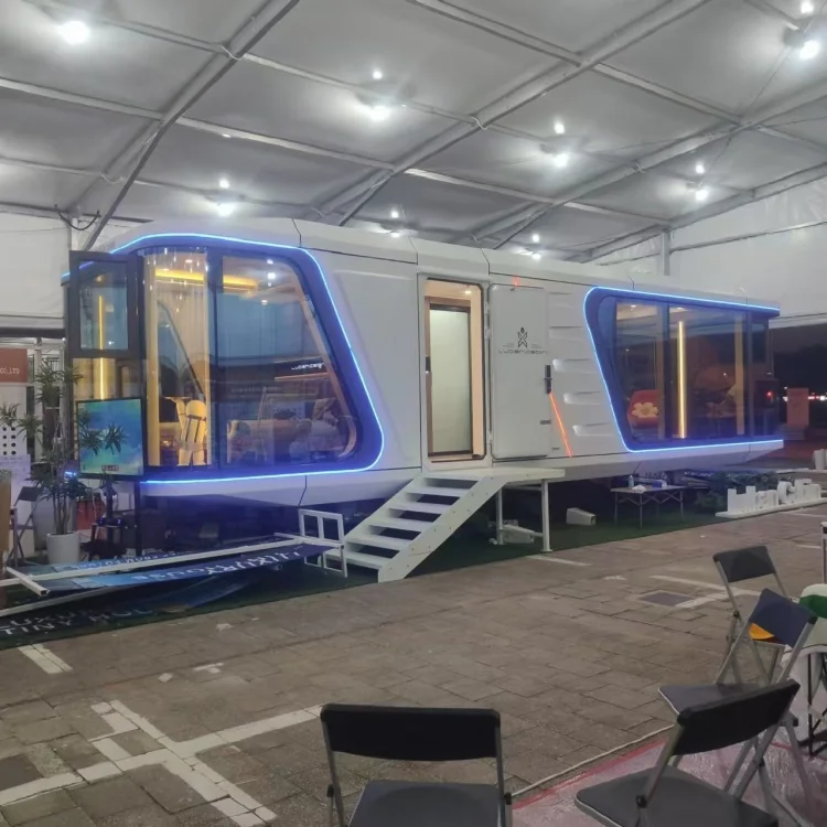 Mobile modular prefabricated luxury spacecraft capsule house, exclusive kitchen leisure house, ready to move into your home