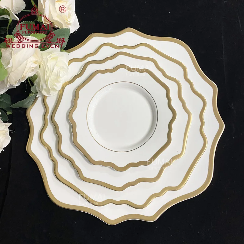 Прямая поставка с фабрики, свадебная посуда, роскошное зарядное устройство, Набор декоративных тарелок