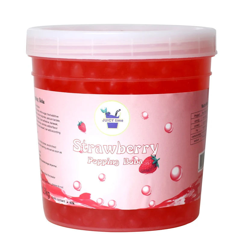 1.3kg  Series fruit Flavored Popping Boba strawberry blueberry and mango flavor for bubble tea for fruit tea