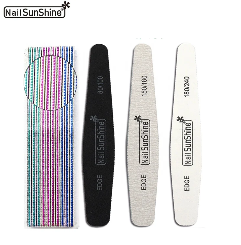 
Professional factory 10years diamond nail file double sided emery board nail file black sanding files zebra gray nail file 