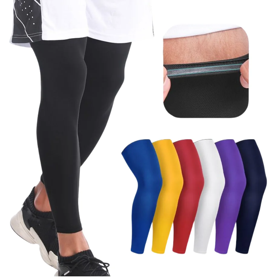 Breathable Sports Cycling Custom Leg Protector Long Compression Sleeves Non-slip Inner Bands Full Leg Sleeves Knee Sleeves