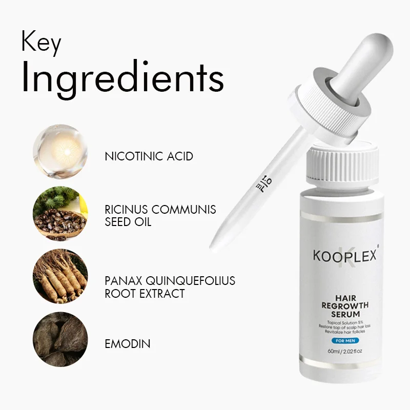 New Trend 5% Natural Organic Effective Anti Loss Hair Treatment Regrowth Oil for Men and Women Biotin Hair Growth Serum