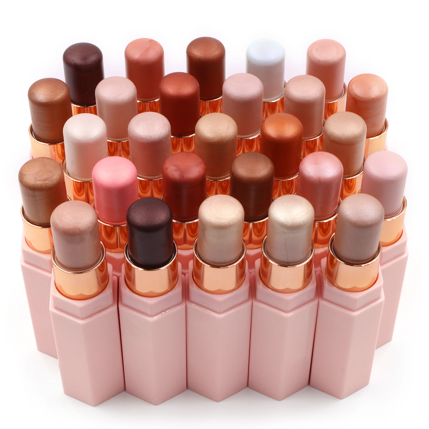 No Logo Private Label Creamy Shimmer Face Bronzer And Highlighter Stick Makeup