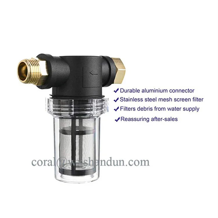 3/4  Garden Hose Filter for Pressure Washer Inlet Water, Inline filter for Sediment, 40 Mesh Screen, Extra 100