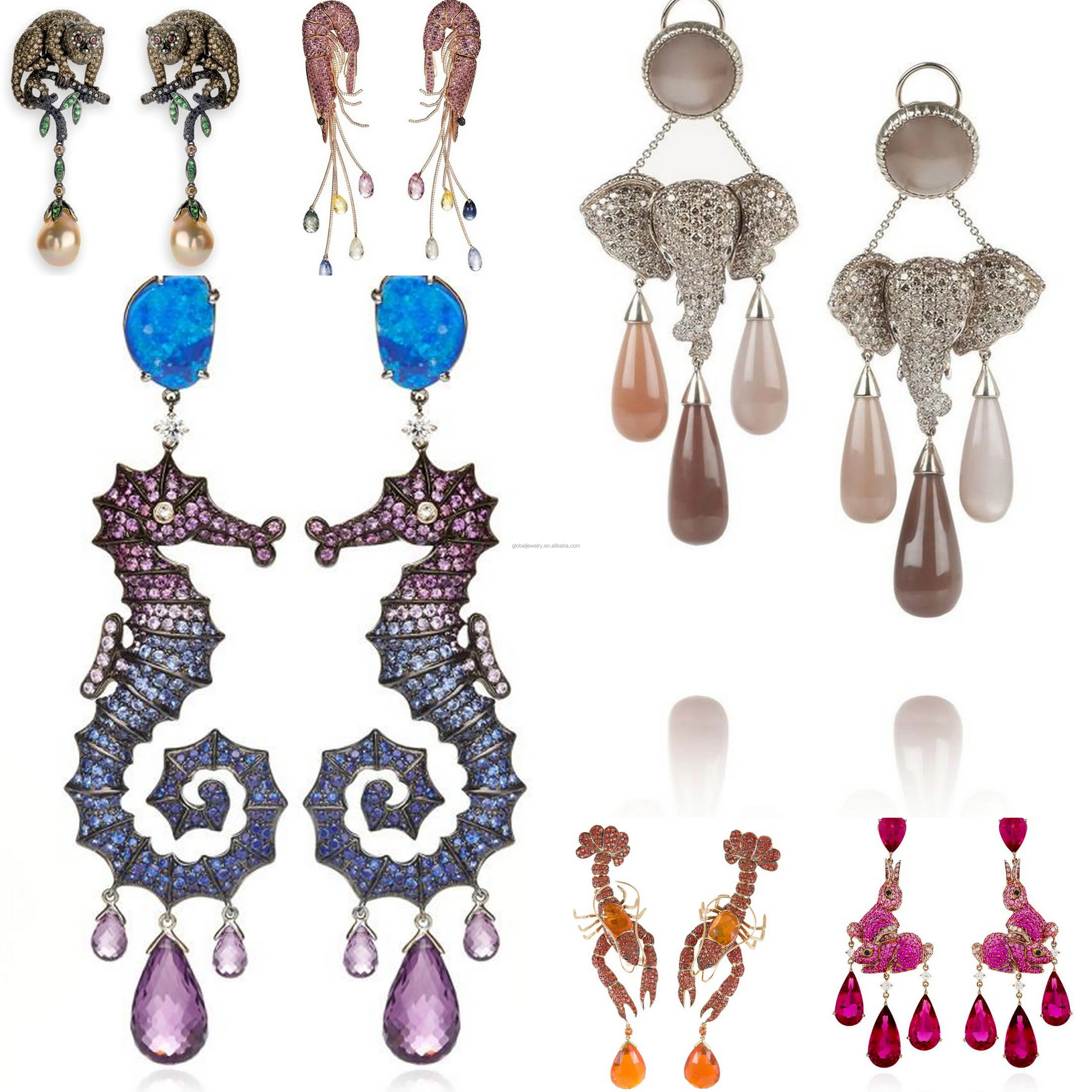 Diamond earrings for women crocodile earring jewelry