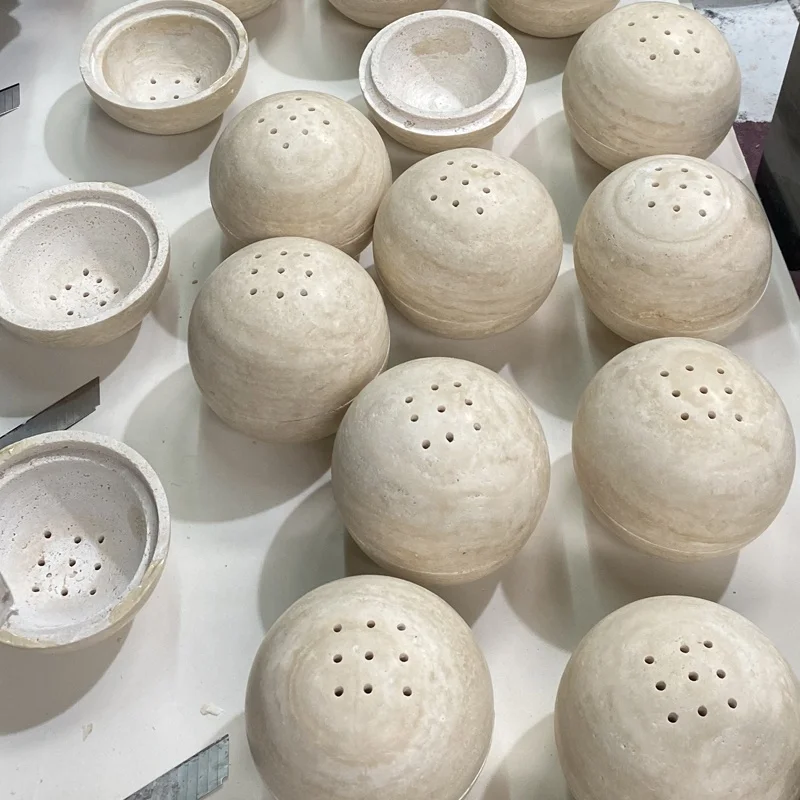 Природный камень зеленый оникс сферическая курильница 15x15x15