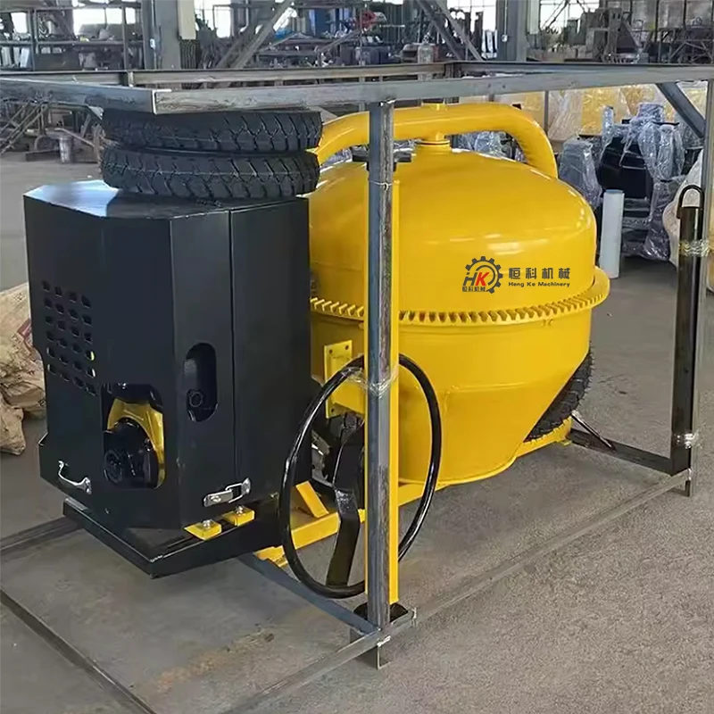 Portable 350L 400L 500L 4-wheel mobile gasoline diesel concrete cement mixer factory direct sales