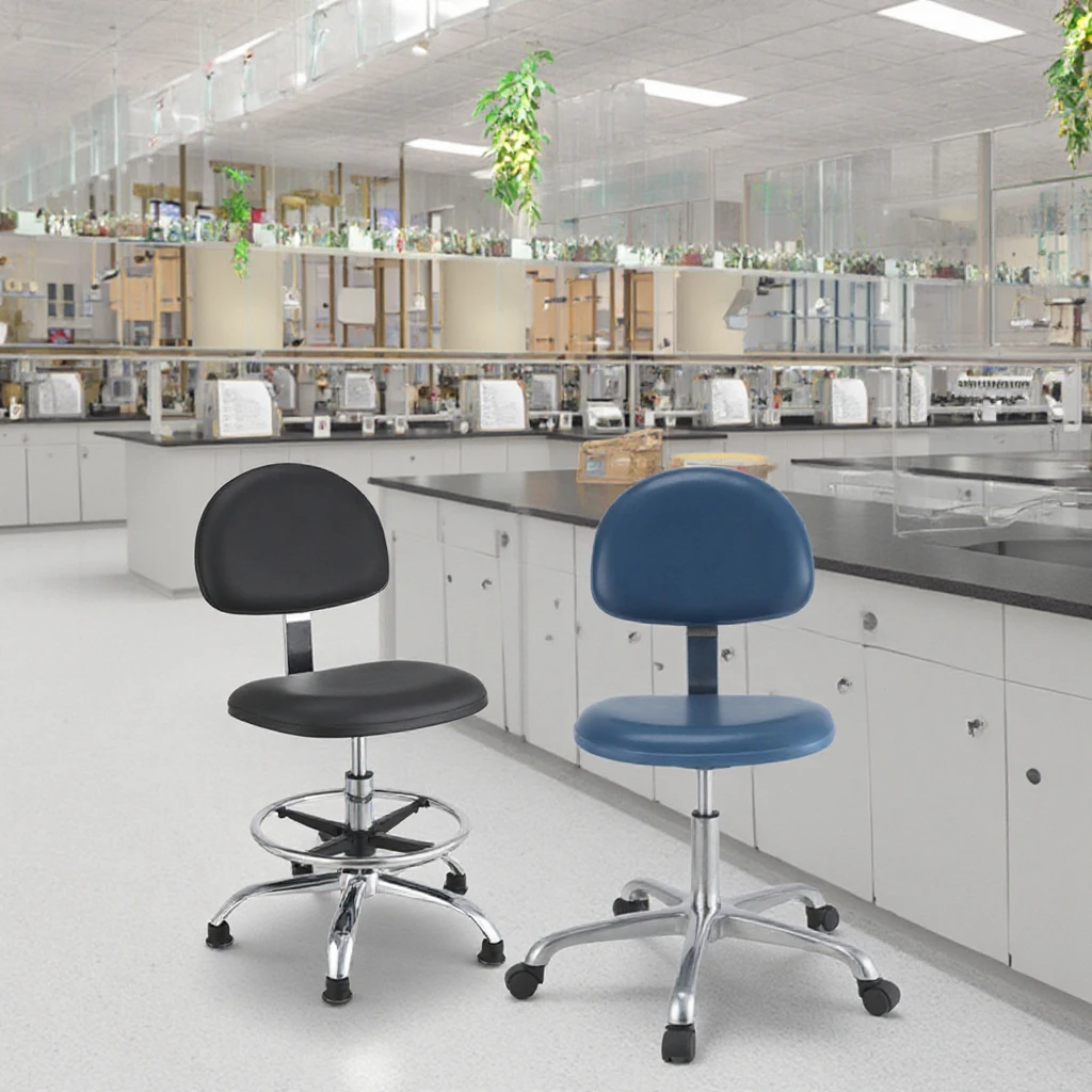 Customizable Anti-Static Lift Chair Modern Stool Chair Medical Nursing Home Workshop Beauty- Leather Assembly Line Durable Metal