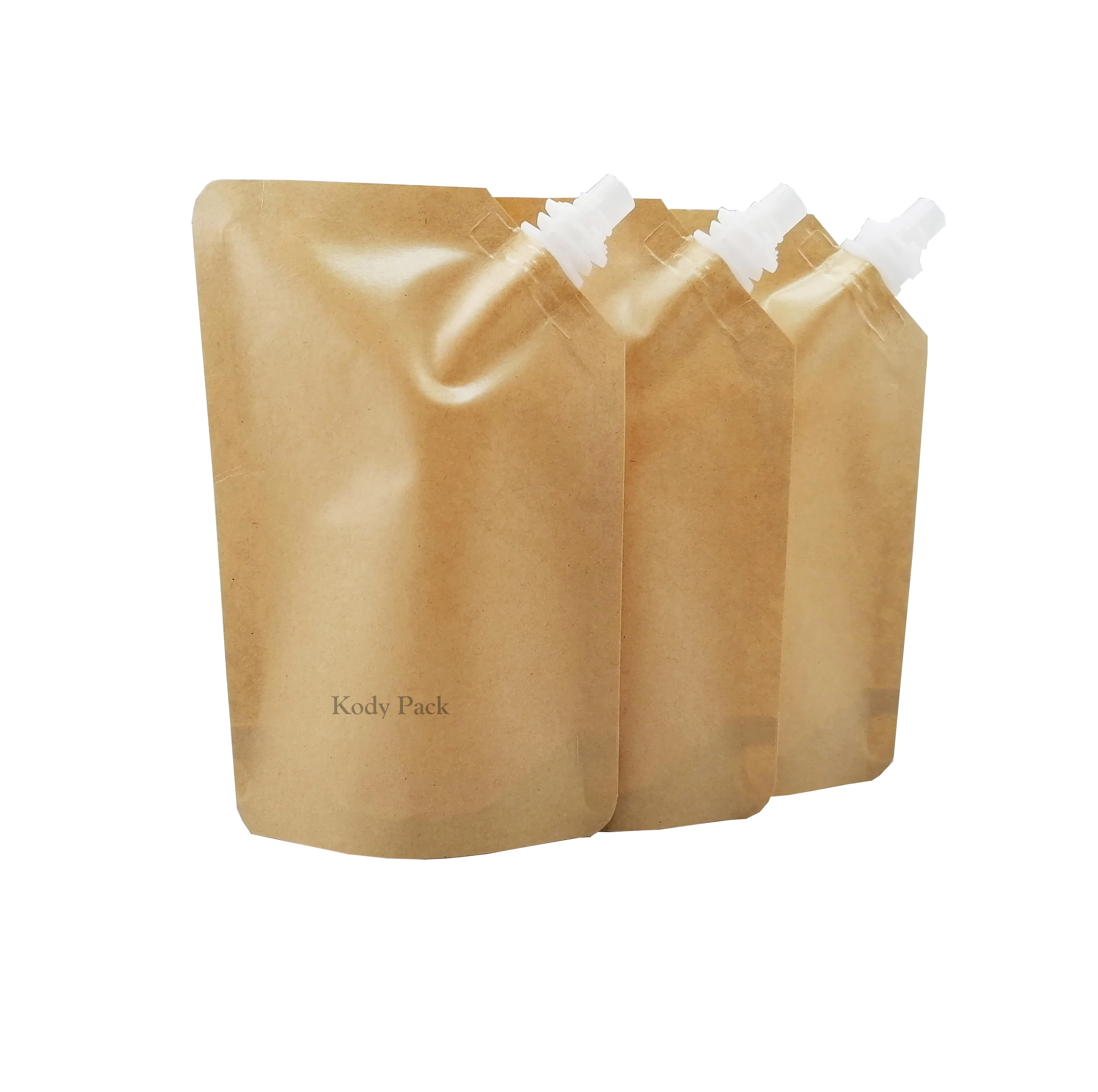 200ml kraft paper plastic laminating material stand up spout pouch for cream cosmetic packing bag