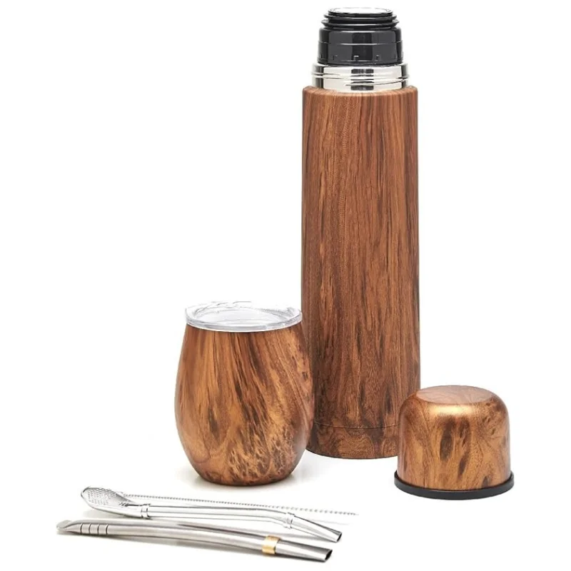 304 Stainless Steel Mate Cup Set 17oz Insulated Cup Plus 8oz Mate Cup With Straw Wash Brush