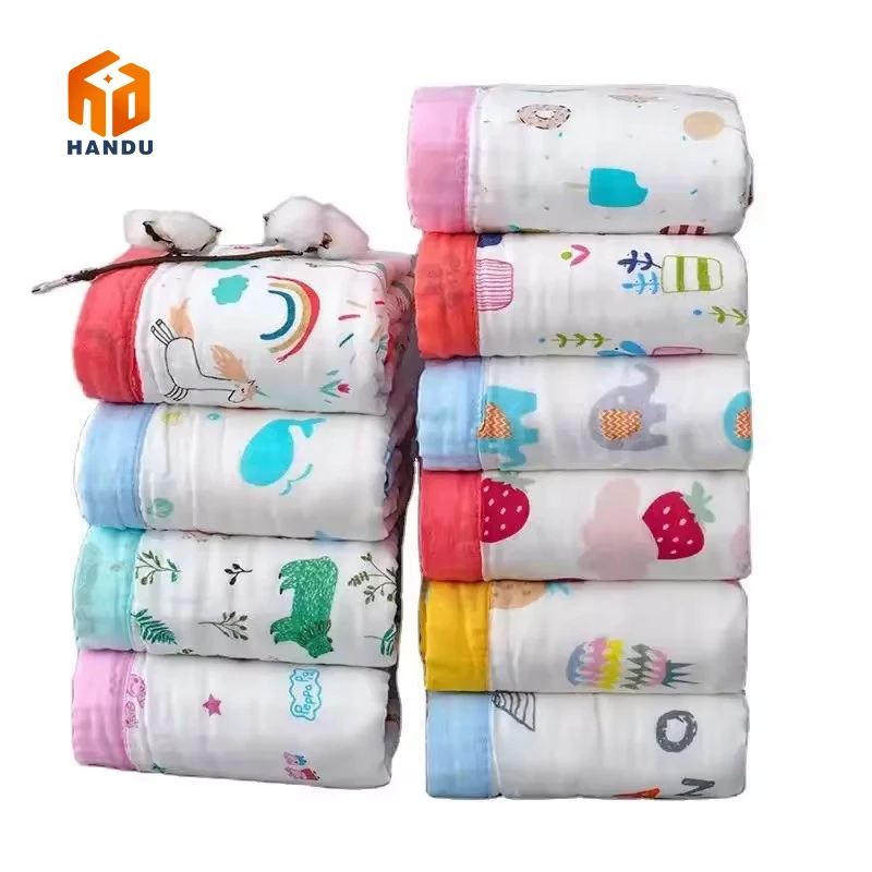 Muslin Baby Blanket 6 Layer Baby Swaddle Wrap High Quality and Cheap Organic 100% Cotton Sleeping