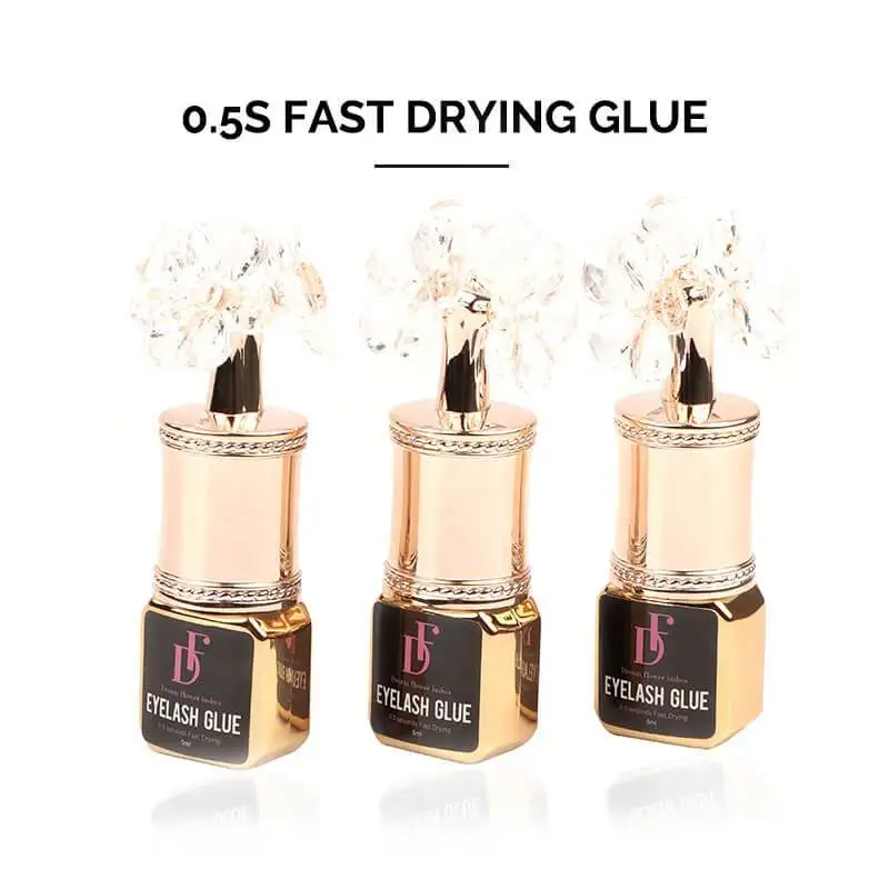 Private Label Eyelash Extension Glue Low Humidity Fast Dry Eye Lash Adhesive 0.5 s fast drying time flower glue cap