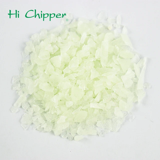 Yellow glow glass chips for road paving