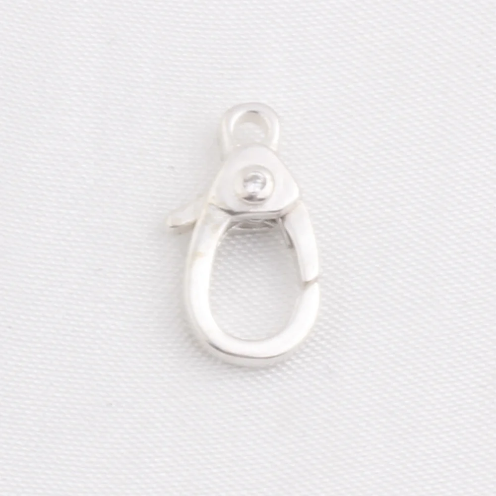 Raw Silver S925 Sterling Silver Vintage Cross Pattern Zirconia Lobster Claw Clasp Double Lock Bracelet Clasp Jewelry Connector