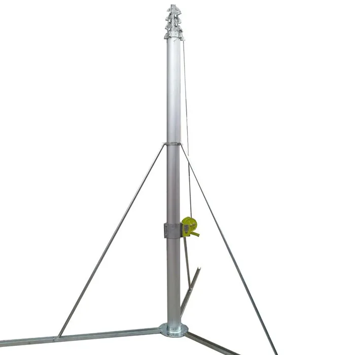 Ручная телескопическая мачта и полюсная ручная лебедка с приводом на 16 м для осветительной камеры