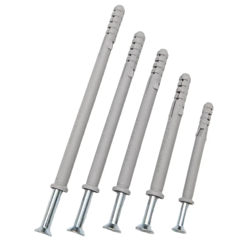 Factory good quality white grey yellow color plastic nylon PE expand plug wall screw plug anchor