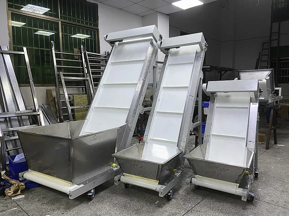 Factory production of food industry adjustable height inclined belt conveyor/horizontal belt conveyor