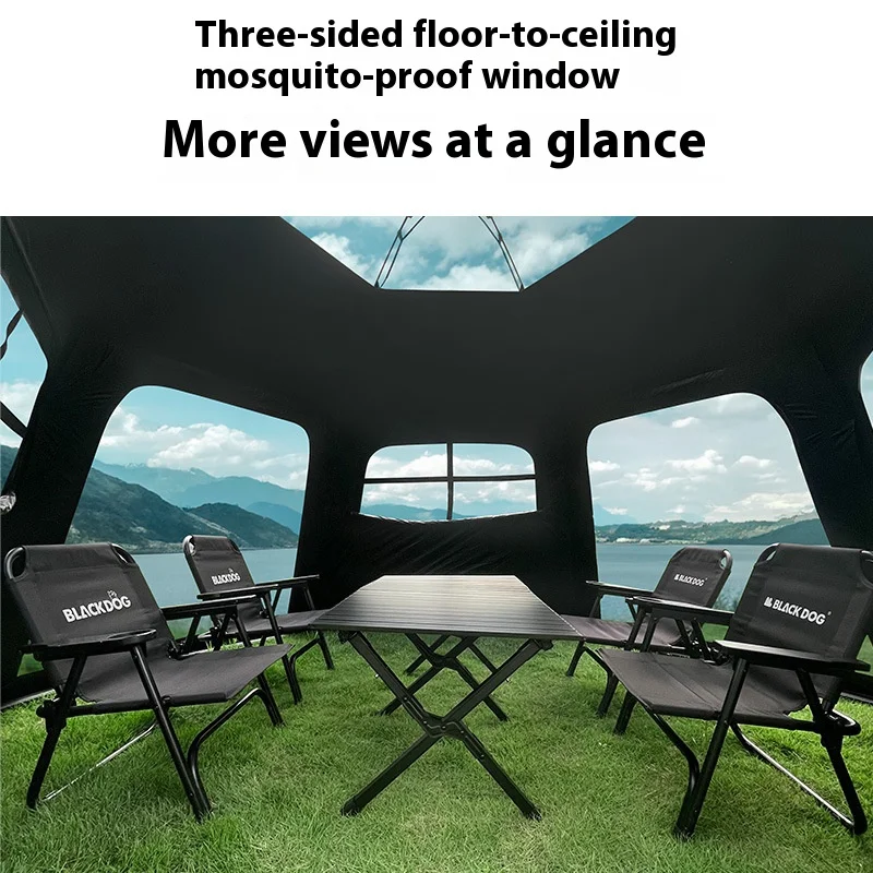 Outdoor hexagonal automatic fast open camping tent portable folding vinyl sun and rain protection