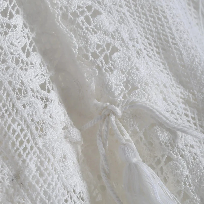 Rosun Summer Hollow Out Custom Crochet Knitted  Dress Casual sexy Mini Dress