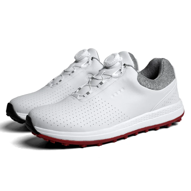 Manufacturer Wholesale Professional  Mens Leather Spike less Rubber Premium Zapatos De Sepatu Custom Golf Shoes (1600336309687)