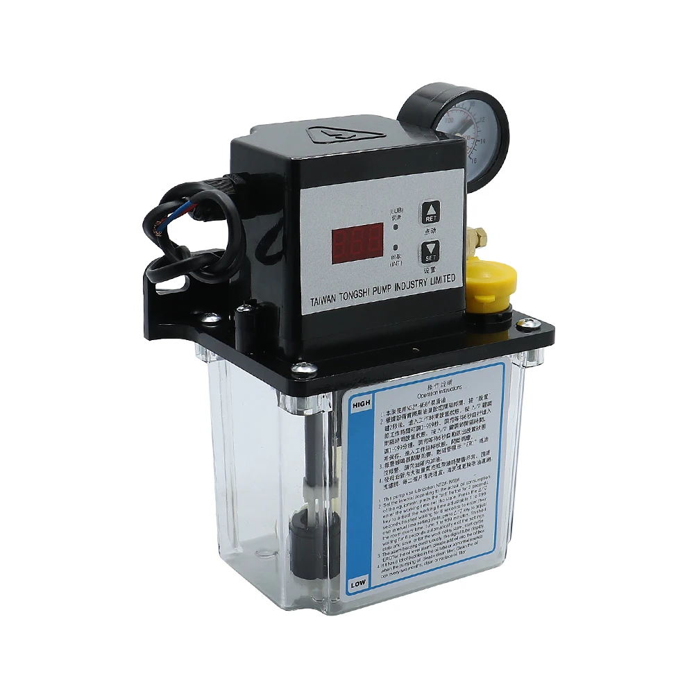 HLTNC CNC Automatic Lubricating Oil Pump 1L 1.5L Digital Solenoid Gear Pump Lubricator Suitable For CNC Machine Tool Lubricator