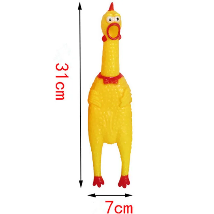 Wholesale OEM Custom Soft Screaming Bite Resistant Squeaking Rubber Chicken Toy For Dogs