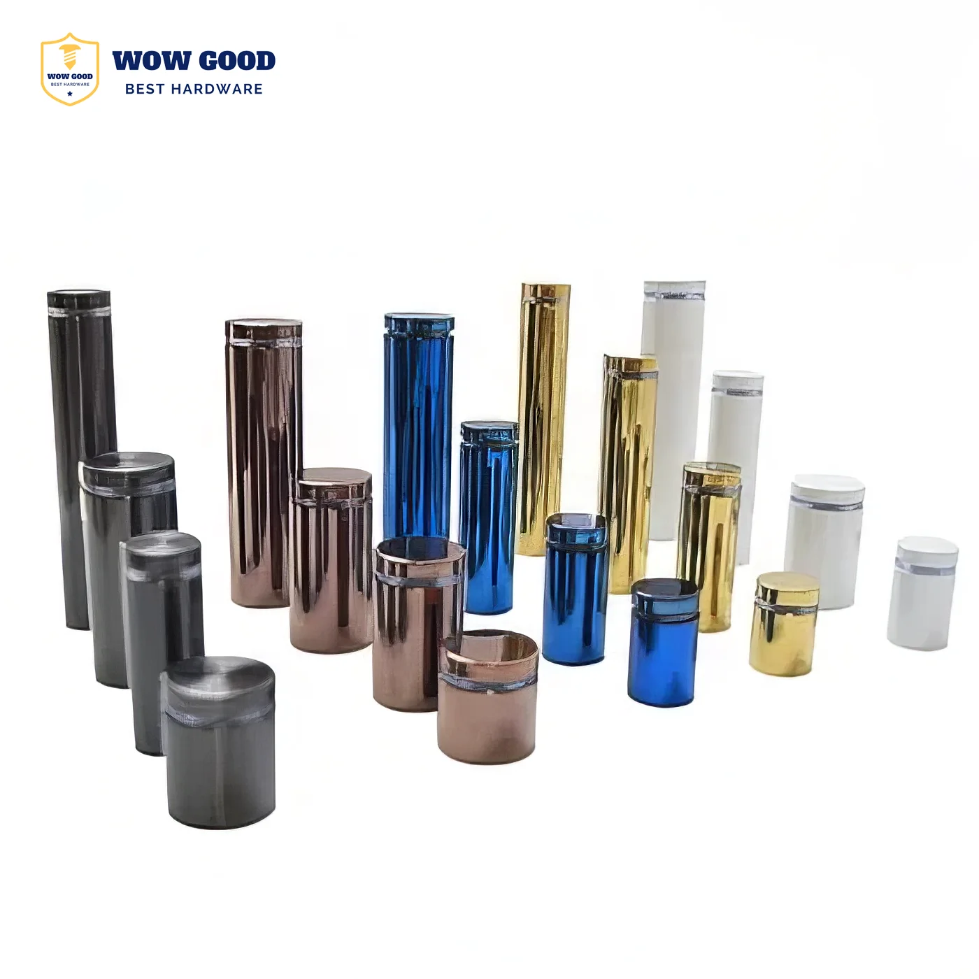 Stainless Steel Wall Mounting blue multi color Mirror Glass advertising sign Holder standoff screw Nail bolt for Acrylic Frame