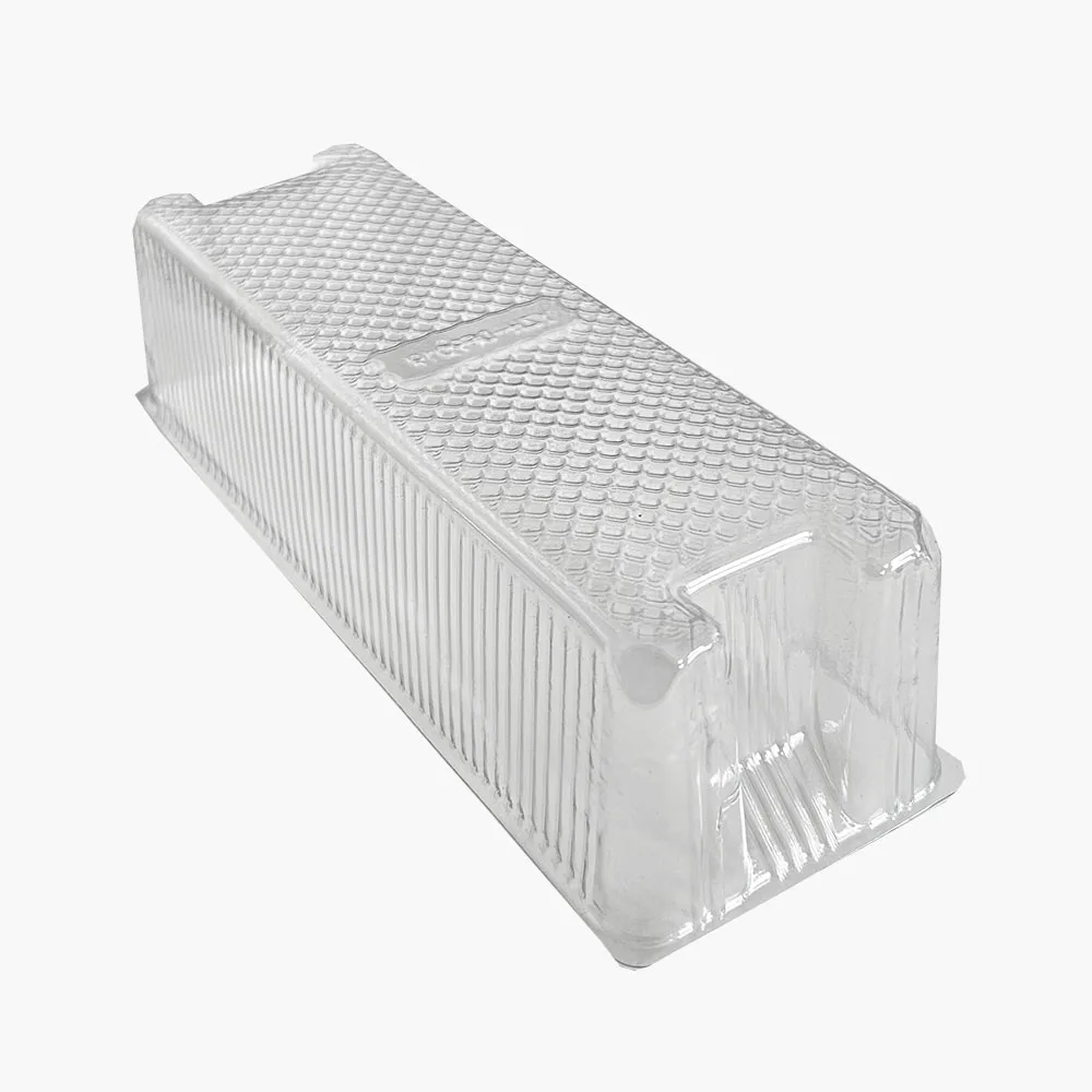Sustainable Clear Rectangular Tray for Pastry and Dessert Packaging