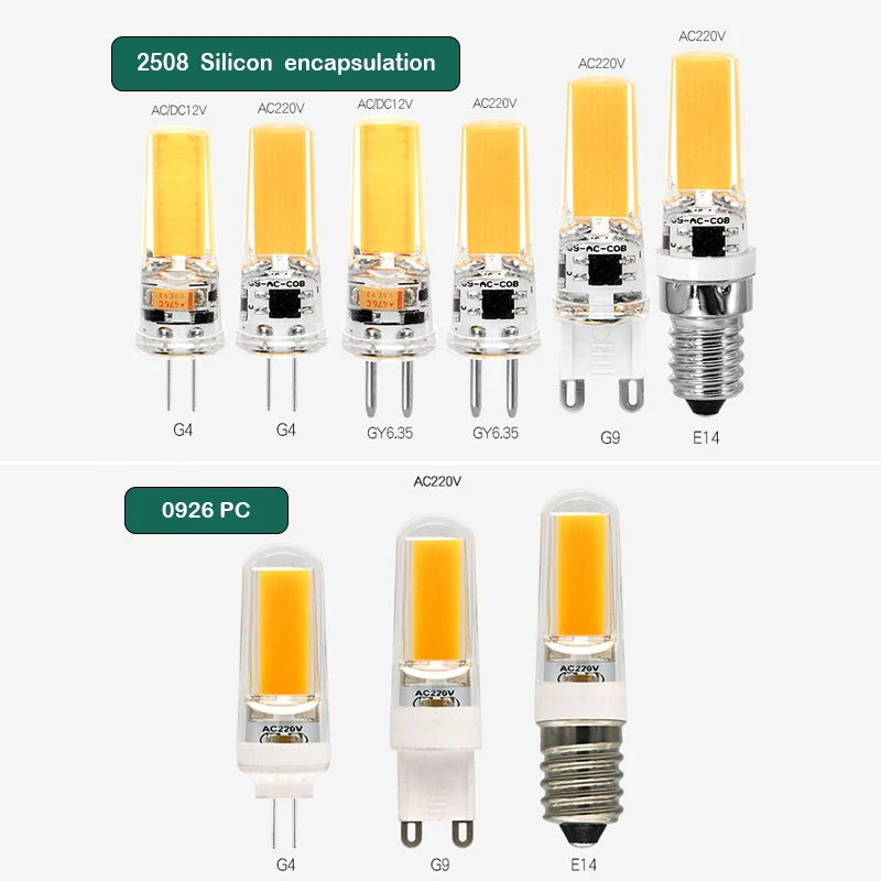Высокое качество G4 Светодиодная лампа COB 1505 сапфир G9 светодиодные лампы AC/DC12V-24V затемнения стробоскопическое отсутствие