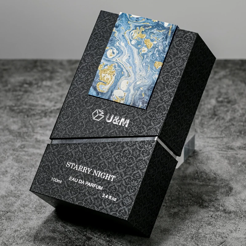 Custom Luxury Pearl Paper Hot Stamping & UV Printing Gift Arabian Perfume Packaging Storage Box for Perfume Bottles