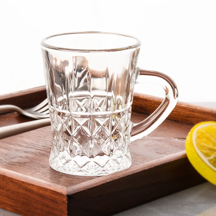 Классический дизайн, маленькая стеклянная чайная чашка 3 унции и кофейные чашки, чашка для эспрессо и чая с ручкой