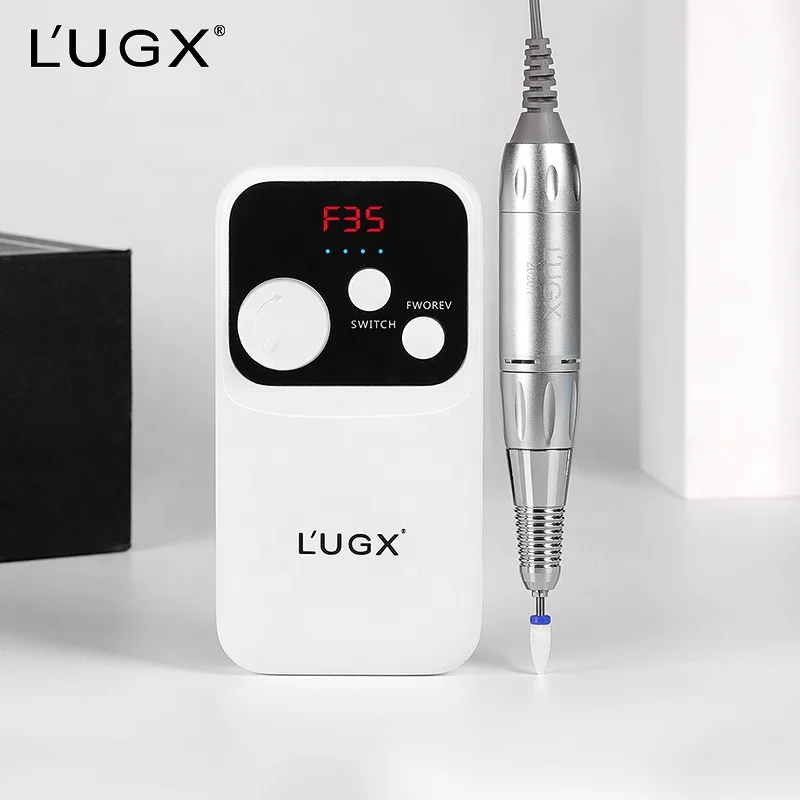 lugx nail salon professional product 30000rpm electric nail file rechargeable portable nail drill machine